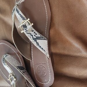 Tory birch heeled sandals snake print...like brand new